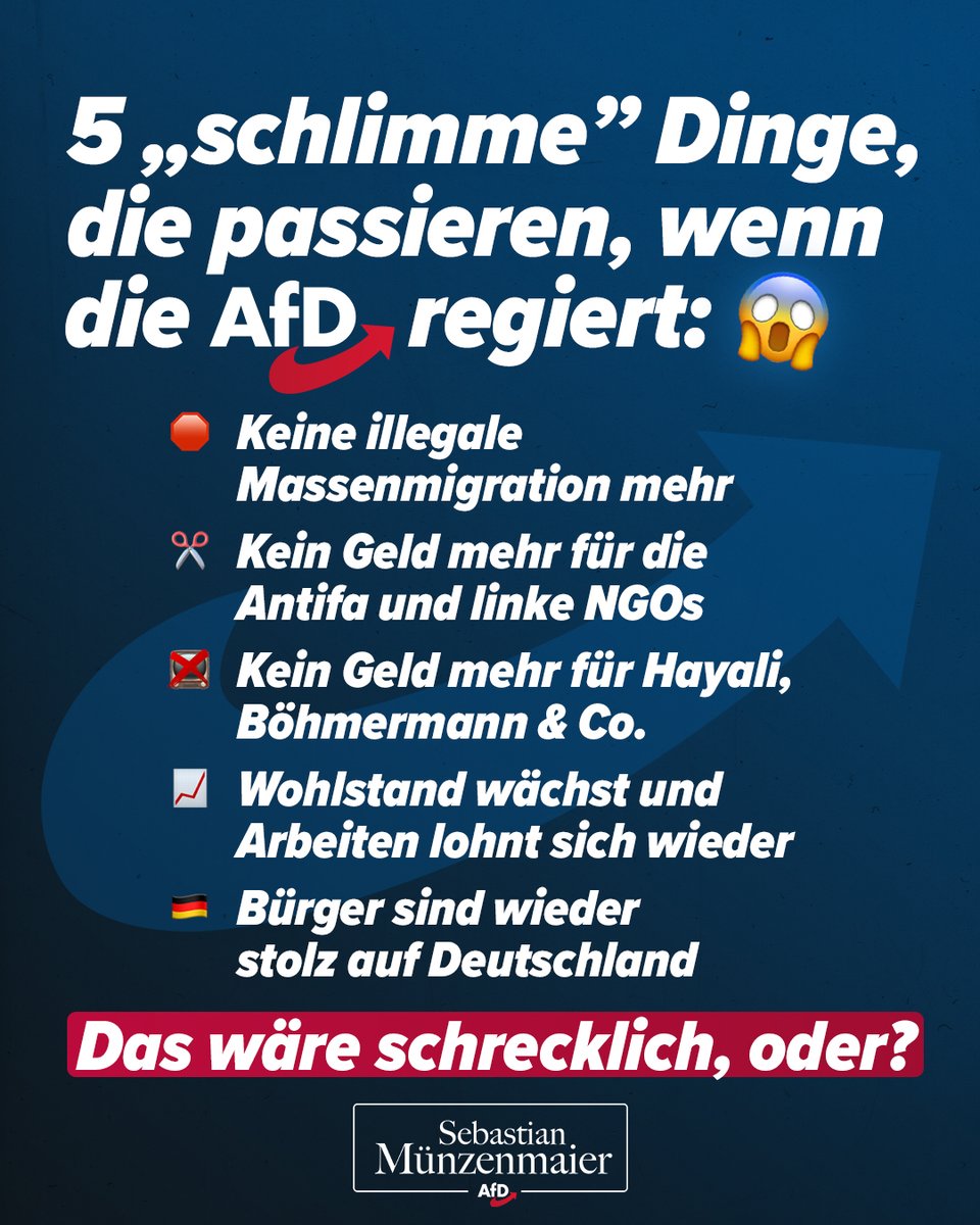 S_Muenzenmaier's tweet photo. Jetzt wisst ihr, warum die Altparteien so große Angst vor einer AfD-Regierung haben.

TM https://t.co/acK7VVtVAr