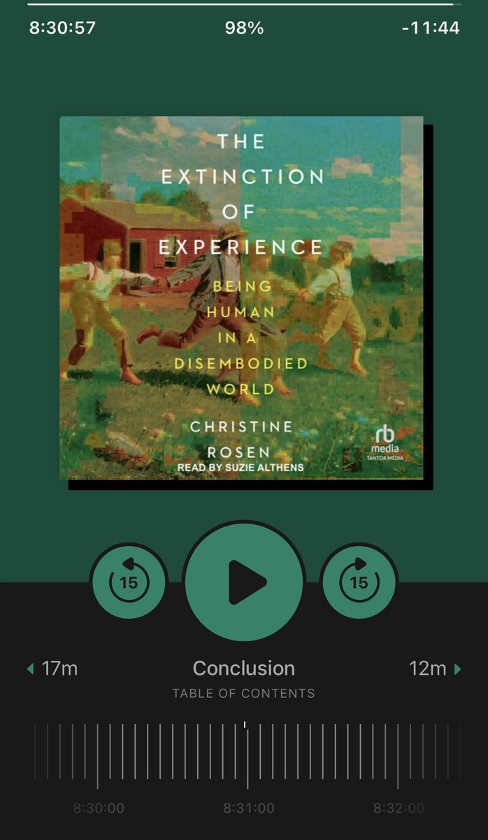 paresdigm's tweet photo. 📚 The extinction of experience by Christine Rosen

Since when waiting becomes something that annoys us, rather than a normal part of an activity? Since when we choose to follow netizen’s review rather than our own desire? https://t.co/tcRx9OFoGz