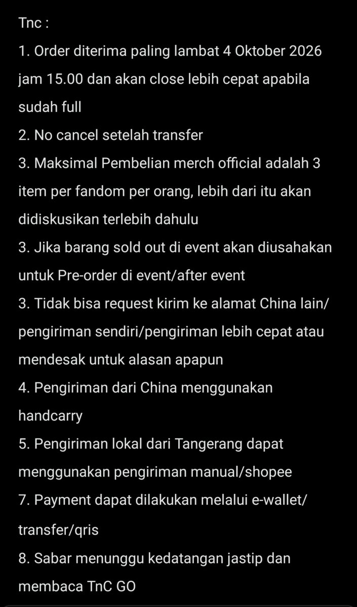 Sereia_suara's tweet photo. Hellooo! Kali ini aku open jastip buat event CQ05 Shanghai yaa. Kalo kalian ada wishlist inceran, boleh banget nitip sama aku. Boleh request juga yaa! Aku buka untuk tanggal 05 - 06 oktober 2026, last order tanggal 04 oktober yaa

Info selengkapnya ada di 🧵 ini,  jangan malu malu buat dm ><