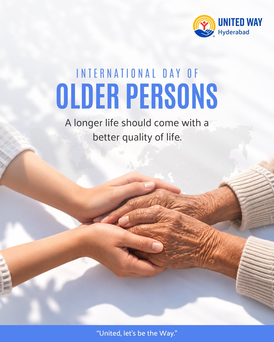 unitedwayhyd's tweet photo. A longer life should come with a better quality of life. 💙

This #InternationalDayOfOlderPersons, let’s champion dignity, inclusion, care and connection for older persons - and build communities where every generation can thrive.

United, let’s be the Way.

#AgeingWithDignity https://t.co/6bQLcnIJNh