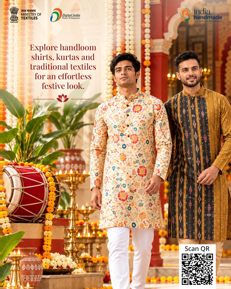 Indiahandmade_'s tweet photo. Pujo style goes beyond sarees! ✨ Celebrate in handloom shirts, classic kurtas and traditional textiles that bring comfort and Indian craftsmanship to your festive look. 🌺
Shop your Pujo menswear favourites at Indiahandmade! 🛍️
#DurgaPuja #Pujo #Handloom #IndianMenswear https://t.co/V4mz4mWUdP