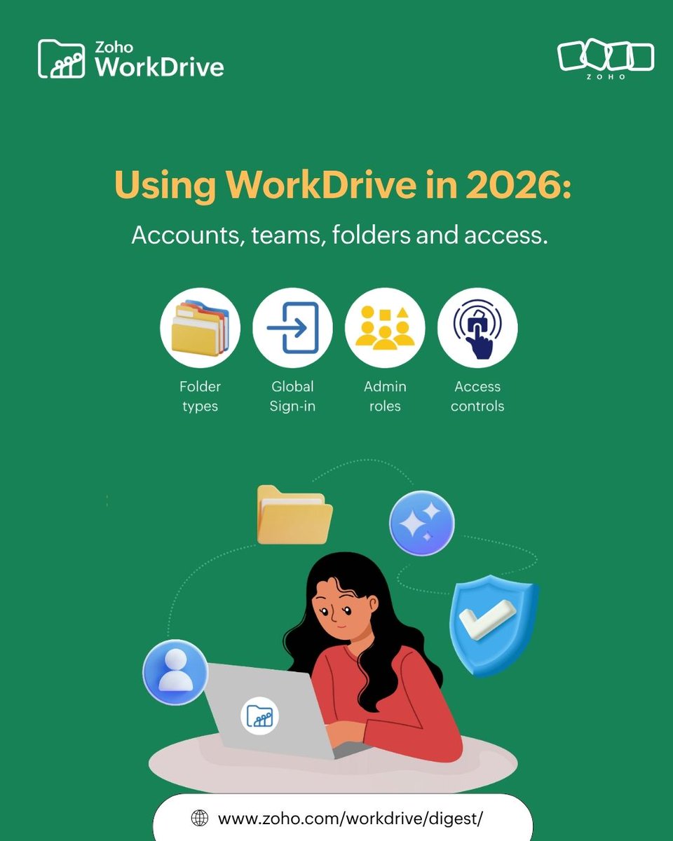 ZohoWorkDrive's tweet photo. New to Zoho WorkDrive? 
Start with one simple question:

Where should this file live?

My Folders 👉 For drafts and personal work
Team Folders 👉 For projects and shared business content
Shared with Me 👉 For files others share with you

Learn more 🔗 https://t.co/hWDnM2za6k https://t.co/dZ5Xuij2qP
