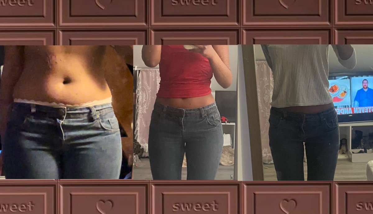 ellelovessalmon's tweet photo. Evolution of the same jeans from bmi 24s to 18s https://t.co/8xsMTEkUJ1