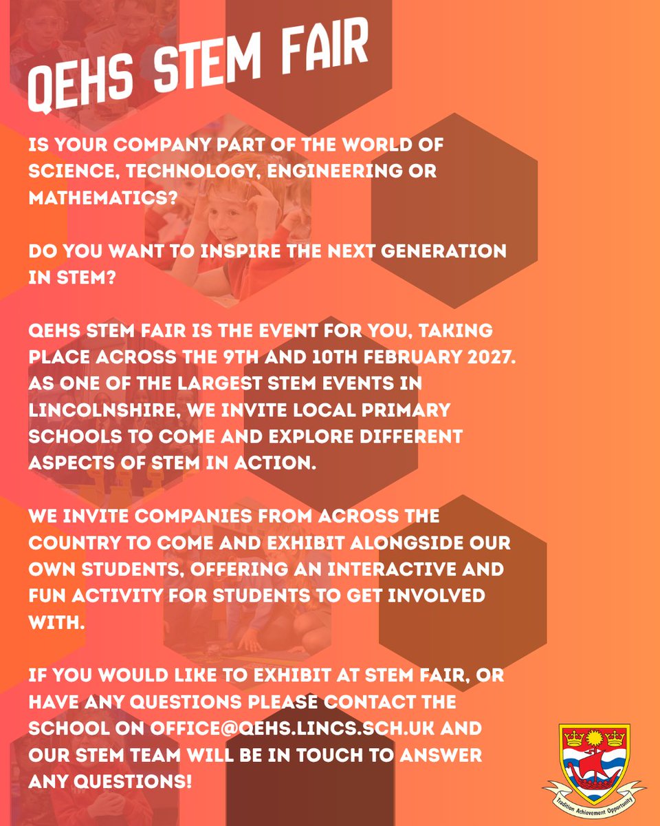 QueenElizHigh's tweet photo. If your company would like to be involved in our STEM Fair, please follow the link to fill out the Expression of Interest Form:   https://t.co/Fl4IswWzNH https://t.co/vOfo04eA1K