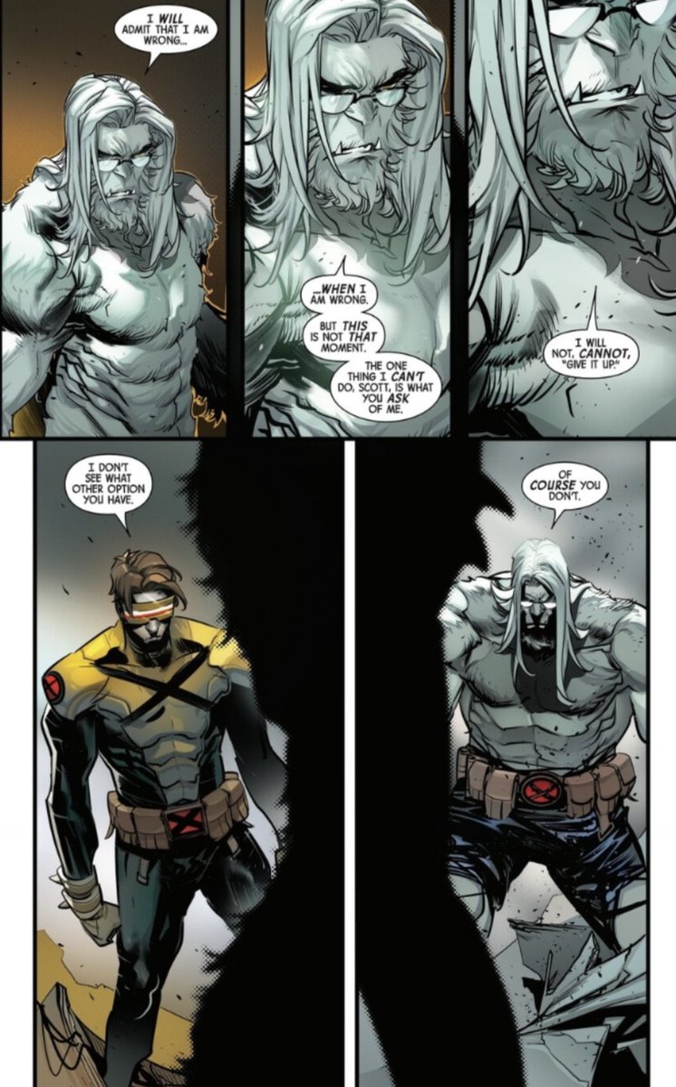 gallantsummers's tweet photo. This is the first time in many years I saw Scott being outmaneuvered. He didn’t account for the statue in Philly. #xspoilers #cyclops #beast https://t.co/ut1ncFeh1k