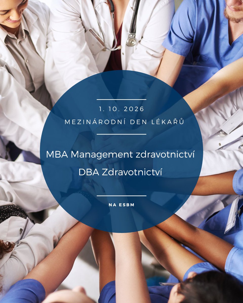 ESBM_MBA's tweet photo. Dnes slavíme Mezinárodní den lékařů.
Děkujeme všem lékařkám a lékařům za jejich odbornost, péči a každodenní nasazení. 💙
Zdravotnictví ale potřebuje také kvalitní řízení. Na ESBM se mu věnujeme v programech MBA Management zdravotnictví a DBA #Zdravotnictví.
#ESBM #MBA #DBA https://t.co/rMRg2xmphu