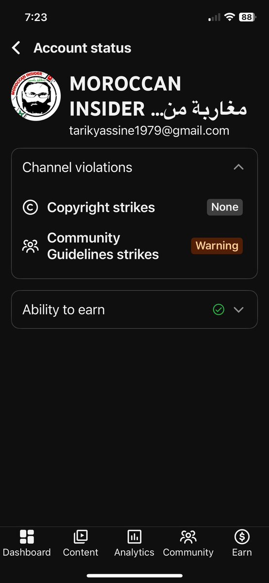 tarikyassine5's tweet photo. @TeamYouTube Hi YouTube Team, I still have the warning remains in my channel after tow years even I did the community guideline training and even it showing approval on the screenshot as you see. Can you delete the warning please ?
Thanks https://t.co/zmd5PzqPwt