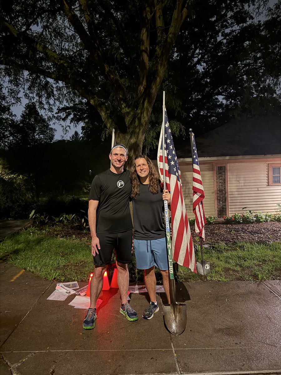F3Omaha's tweet photo. The leadership torch @F3BeverlyHills has officially been passed!

Thank you West Ham for your leadership of this dark and hilly AO. 

Thank you Fabio for accepting the 🇺🇸 and your willingness to share that head of hair out in the gloom 

#shovelpass
#FreedToLead https://t.co/FnNQWKpK0W