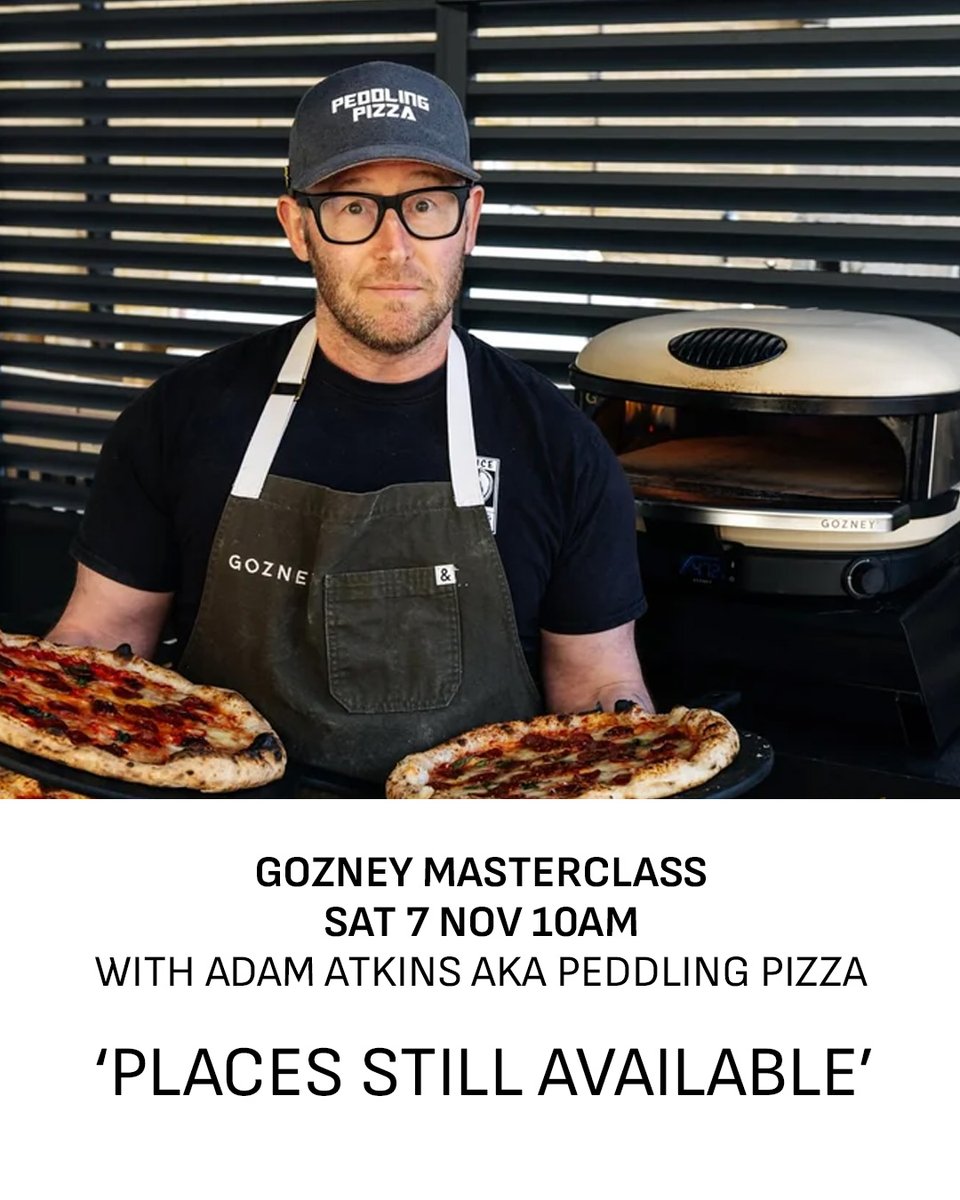 Socalbbqshop's tweet photo. Gozney Masterclass Sat 7 Nov. Limited spaces - book today!
Join street pizza legend Adam Atkins from Peddling Pizza for a fully immersive masterclass.

Tickets:
https://t.co/RleEoKxNvg 

#socalbbqshop #outdoorliving #bbq #food #fire #bbqclass #ukbbqcooking #peddlingpizza https://t.co/yj0lrFYEPk