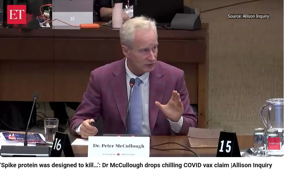 SvenHarken's tweet photo. ‘Spike protein was designed to kill: Dr McCullough drops chilling COVI... https://t.co/cizpe3iOJx via @YouTube Dr. Peter McCullough testified at the Allison Inquiry, where he made a series of claims about COVID-19 vaccines, spike protein research and potential vaccine injuries. https://t.co/yPlvtx1NMe