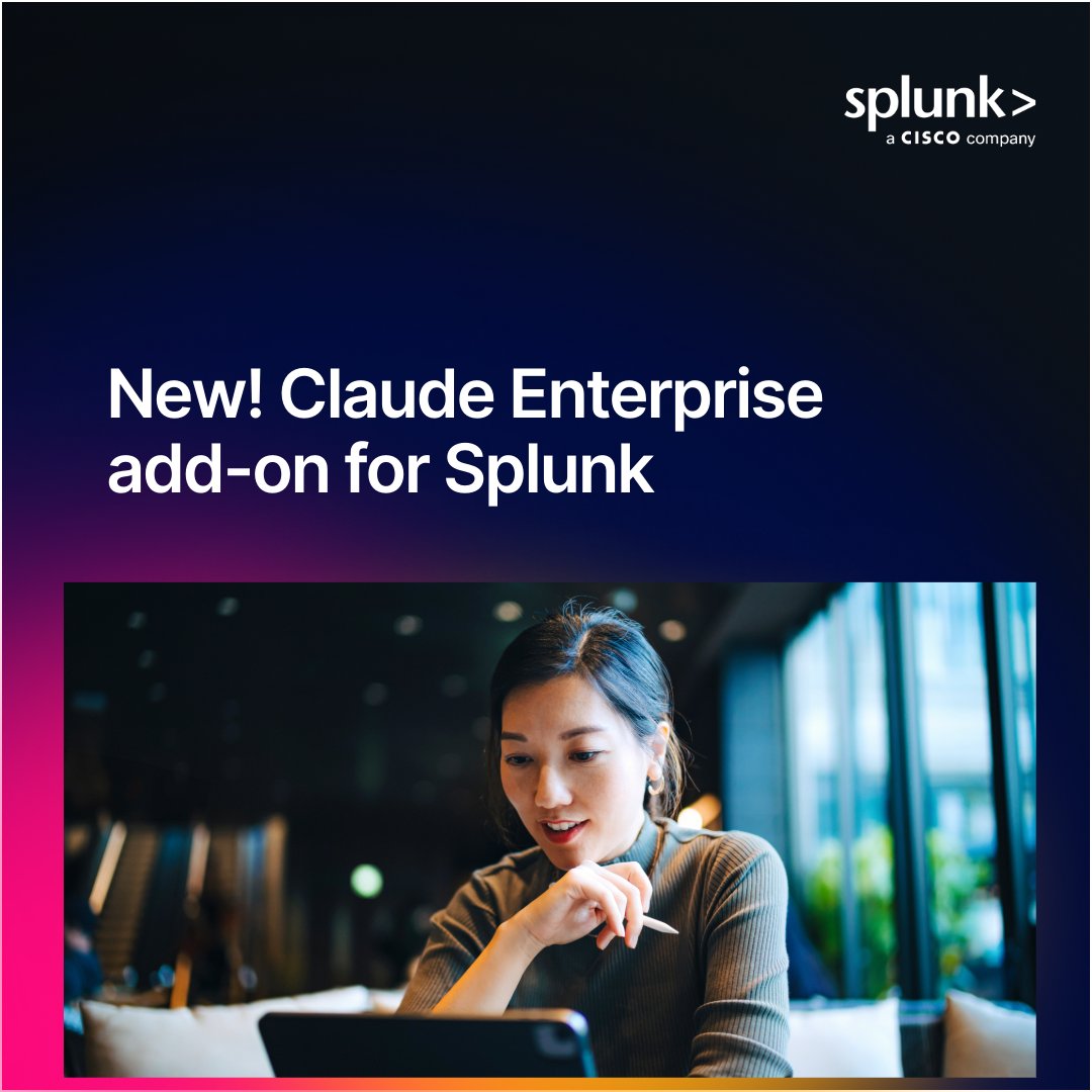 waqasdaar's tweet photo. This Splunkbase Developer-supported app enables organizations to ingest audit, usage, and cost data from Claude Enterprise, powered by Anthropic, directly into Splunk. Read the full documentation and setup guide here: https://t.co/B8NB1H7AAf https://t.co/mv7oczWuHZ