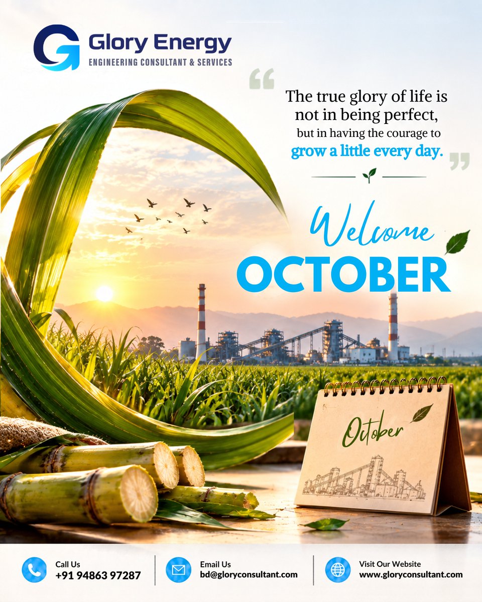 EnergyGlor50505's tweet photo. 🌱 Welcome October!
Wishing our clients, partners &amp; team a successful October!
📞 +91 94863 97287
🌐 https://t.co/IVfciybWbx

#WelcomeOctober #Engineering #IndustrialEngineering #Energy #EPC #SugarPlant #PowerPlant https://t.co/HgA2B7xGmd