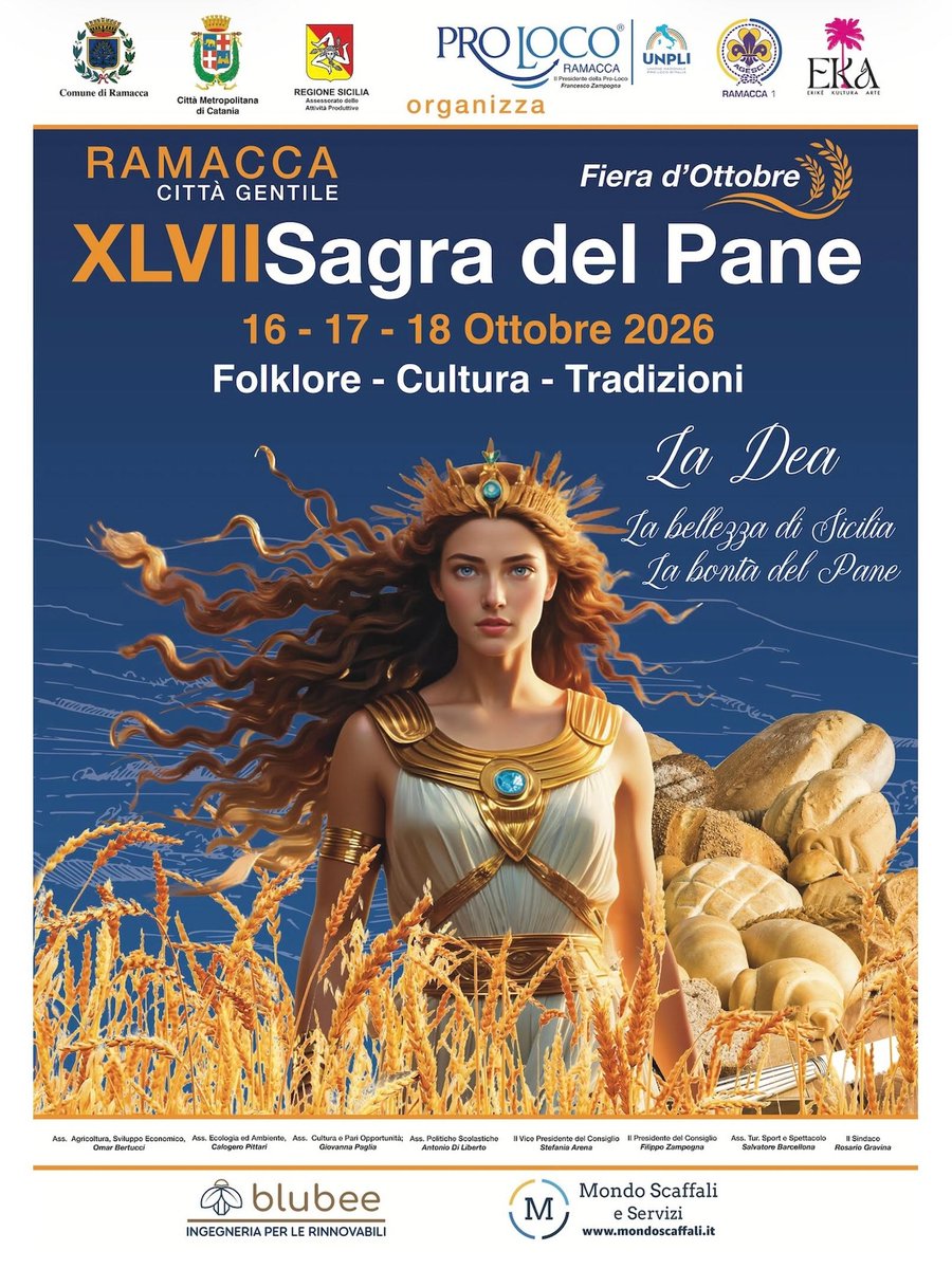 VisitSicilyOP's tweet photo. XLVVII Sagra del Pane 🥖🍞
16-17-18 Ottobre 2026 #Ramacca #catania
#eventisicilia26 #yummysicily #visitsicilyinfo https://t.co/XPeCKs4Jmq