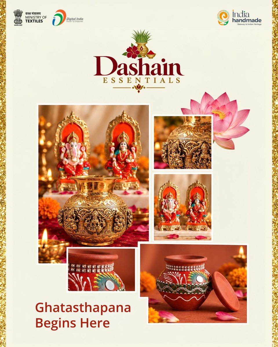 Indiahandmade_'s tweet photo. Dashain begins with faith, rituals and traditions. 🙏✨ Prepare your Ghatasthapana with sacred Kalash and puja essentials. Scan the QR code and shop for your Dashain celebrations at Indiahandmade. 🪔

#Dashain #Ghatasthapana #PujaEssentials #Indiahandmade https://t.co/1er7ZKWAFW