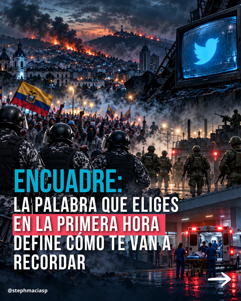 stephmaciasp's tweet photo. Hoy 30S se cumplen 16 años. ¿Tú crees que fue: secuestro o reclamo?? Te doy la data:

Ese día hubo tres versiones, y cada actor eligió una palabra:

🔴 Gobierno: "secuestro"
🔵 Policía: "reclamo"
🟢 FF.AA.: "subordinación"… y ese mismo día pidieron revisar la ley que desató todo.

Eso en GESTIÓN DE CRISIS se llama ENCUADRE:la palabra que eliges en la primera hora define cómo te van a recordar.

Días después: 40 % creía que fue golpe, 38 % que fue protesta, 16 % un poco de las dos.

16 años y seguimos definiendo los eventos con esas palabras. Así de importante  es la narrativa: quien posiciona su postura o la palabra primero define la cancha.