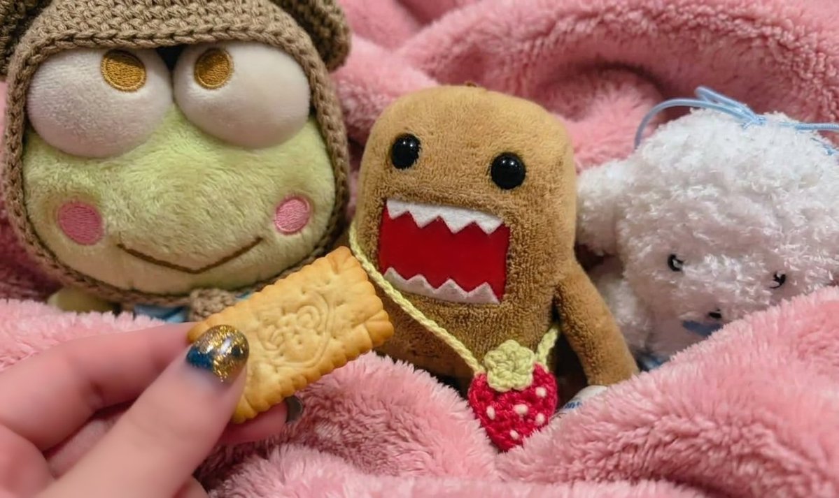 d7_sgm's tweet photo. 今夜も肌寒いね

どーもくん達はビスコ大好きなの🍪🩷 https://t.co/8Tj4hxBKrc