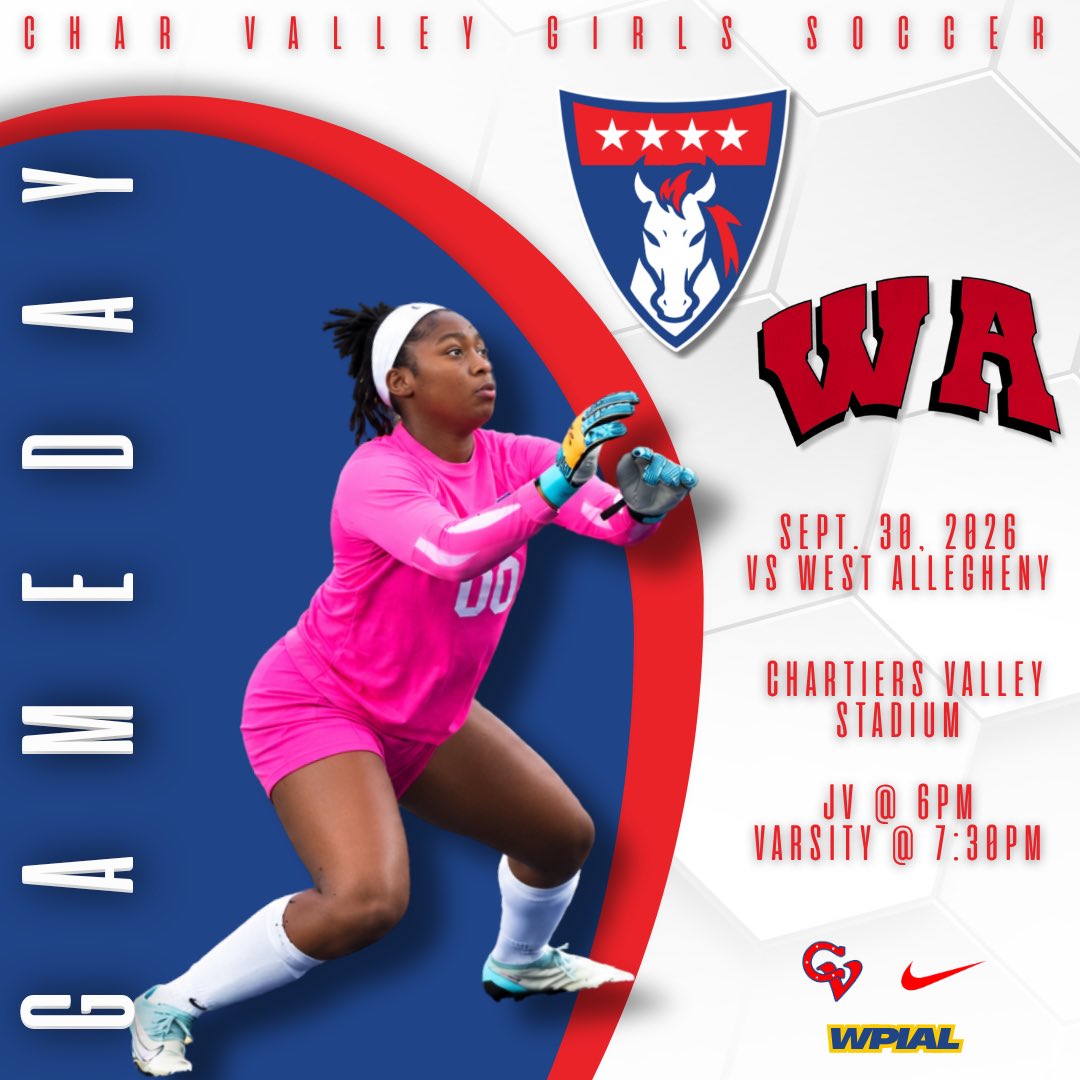 cv_gsoccer's tweet photo. We're back in action tonight for a #GirlsSoccer⚽️ GAMEDAY in The Valley 🔵🔴!

Tonight we host West Allegheny for a section matchup with the Indians.  JV is up first @ 6pm, followed by Varsity at 7:30pm!  LETS GO COLTS!

@CVColtsAD @pghsoccernow @TribLiveHSSN @PGSportsNow https://t.co/AeUb2DG38Y