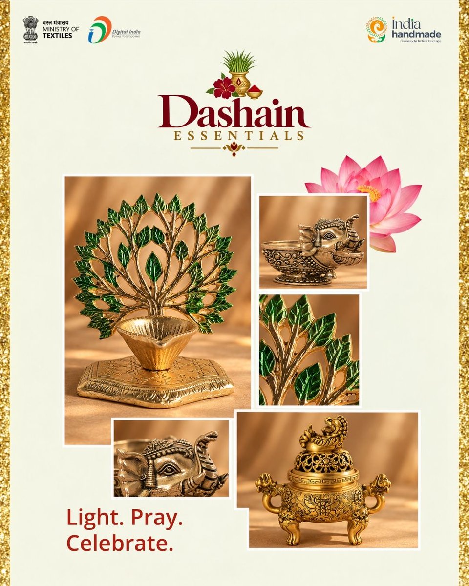 Indiahandmade_'s tweet photo. Light the diyas, let the incense fill the air and welcome Dashain with prayers and positivity. 🪔✨ Create a festive puja corner with traditional essentials. Shop now at Indiahandmade!

#Dashain #PujaEssentials #Diyas #FestiveDecor #Indiahandmade https://t.co/Br12glXZoH