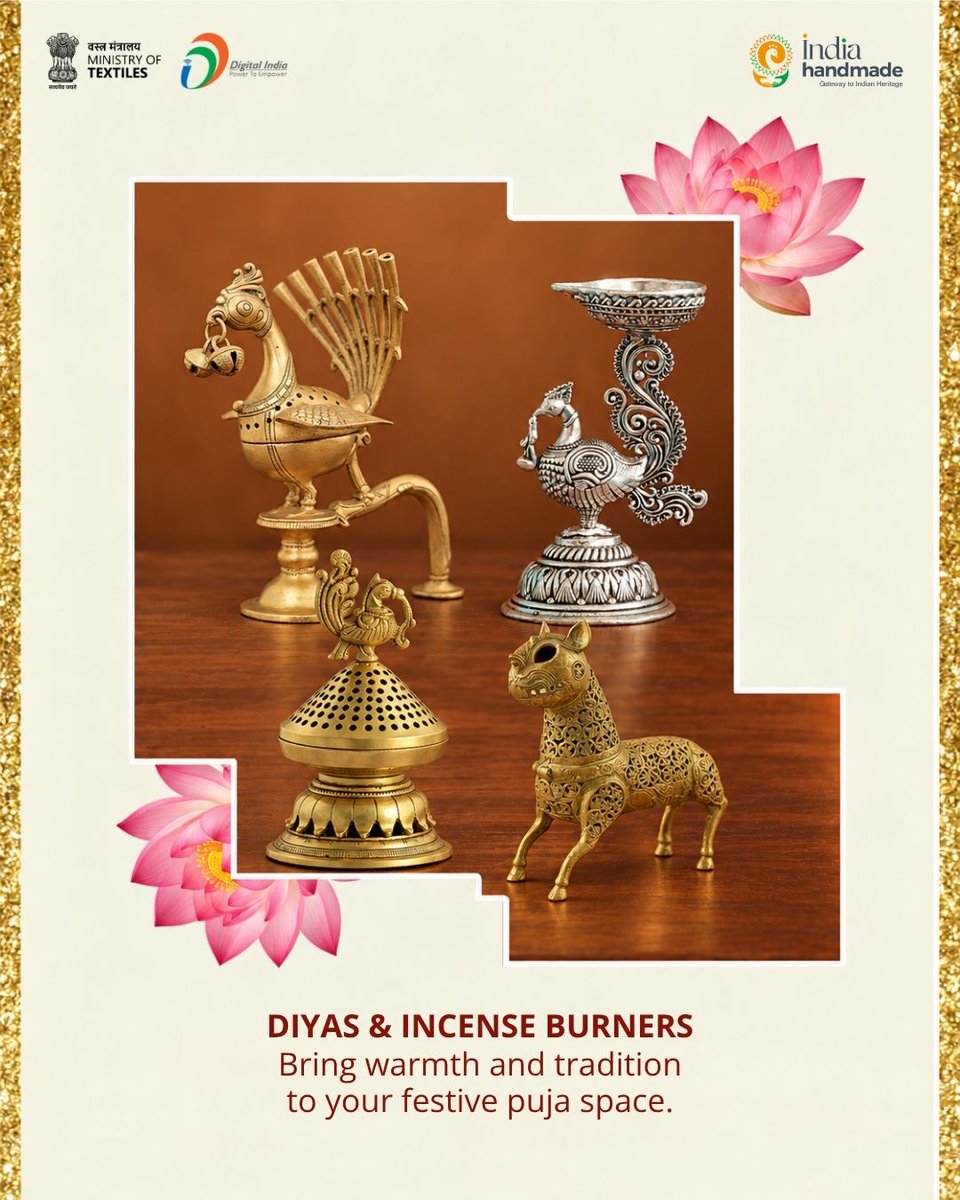 Indiahandmade_'s tweet photo. Light the diyas, let the incense fill the air and welcome Dashain with prayers and positivity. 🪔✨ Create a festive puja corner with traditional essentials. Shop now at Indiahandmade!

#Dashain #PujaEssentials #Diyas #FestiveDecor #Indiahandmade https://t.co/Br12glXZoH