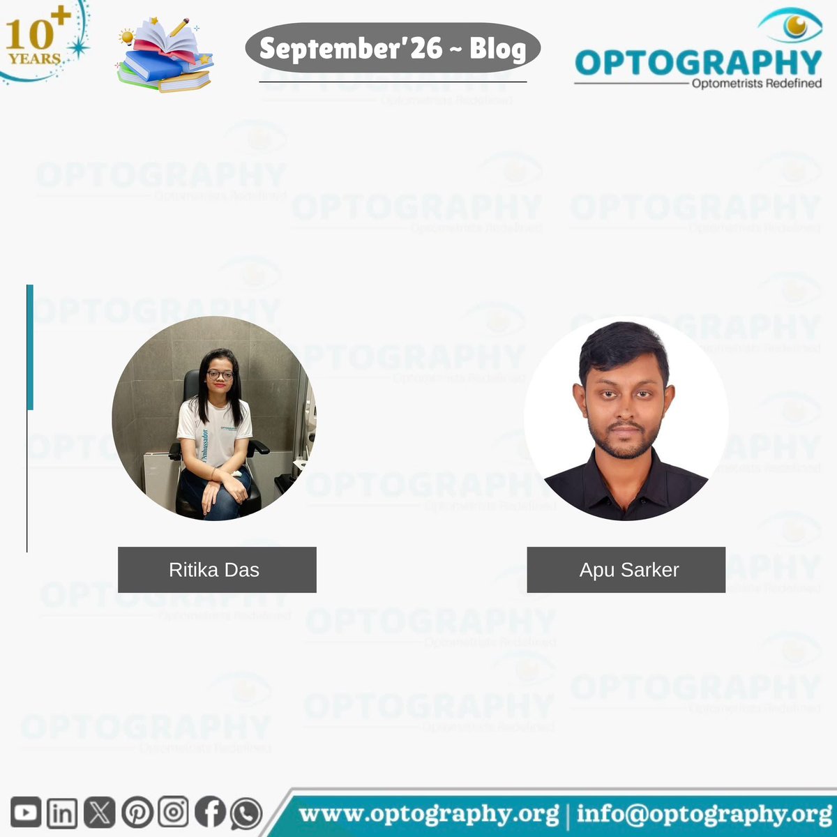 Optography8's tweet photo. Heartiest Congratulations to one &amp; all ! 💐
Optometry Blogs by the Optometrists &amp; Future Optometrists for the month of September, 2026 have  been featured from the Optography official website!

#blog #optometry #Optography #learning #growing #futureoptometrist  #Optographyfamily https://t.co/dY9SMYHVLy