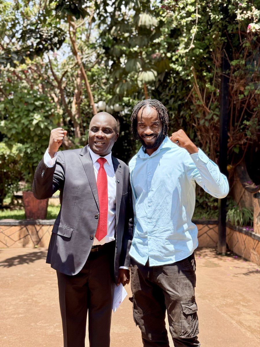 NinyeTabz's tweet photo. No words can express what the Hon. Muwanga Kivumbi went through during the eight months of illegal incarceration but it’s heartwarming to see that he still can afford a smile!

Freedom will some day come! https://t.co/DWVPPoUdIl