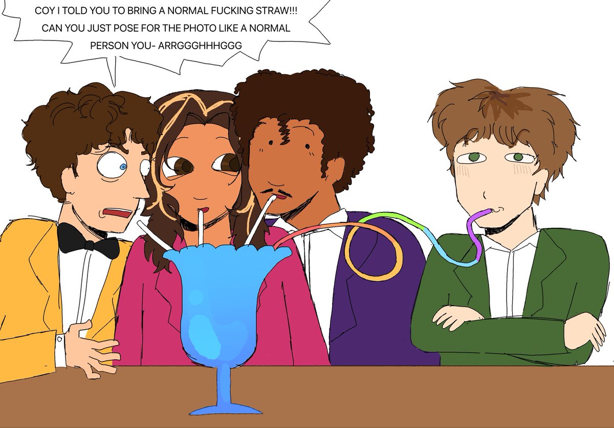 wahonybalony's tweet photo. bunch of friends drinking a slushy together #bunchoffriends https://t.co/LqSvfjxGSo