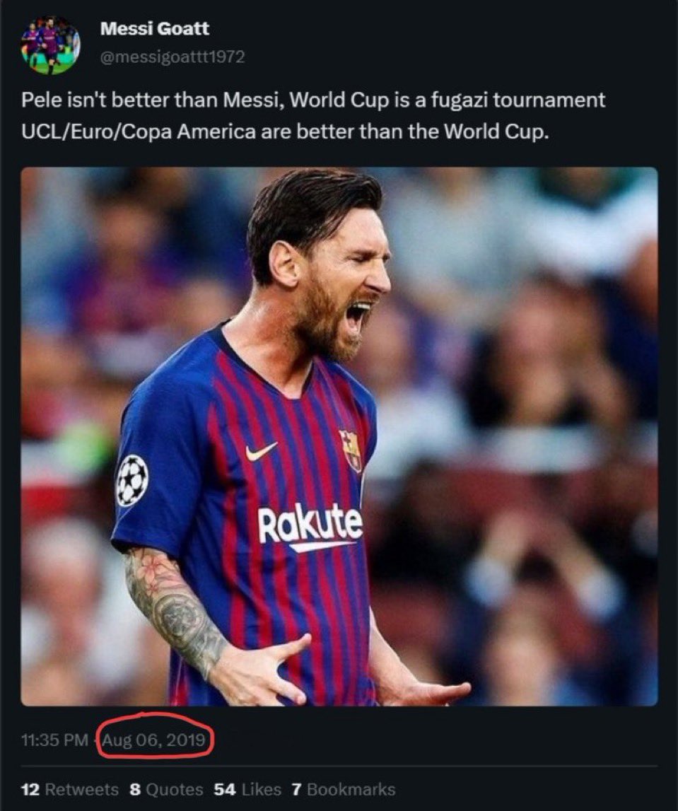 killeures's tweet photo. Throwback to when midget fans used to put the World Cup on the level of the Conference League 🕊️ https://t.co/5ABwovDBWr