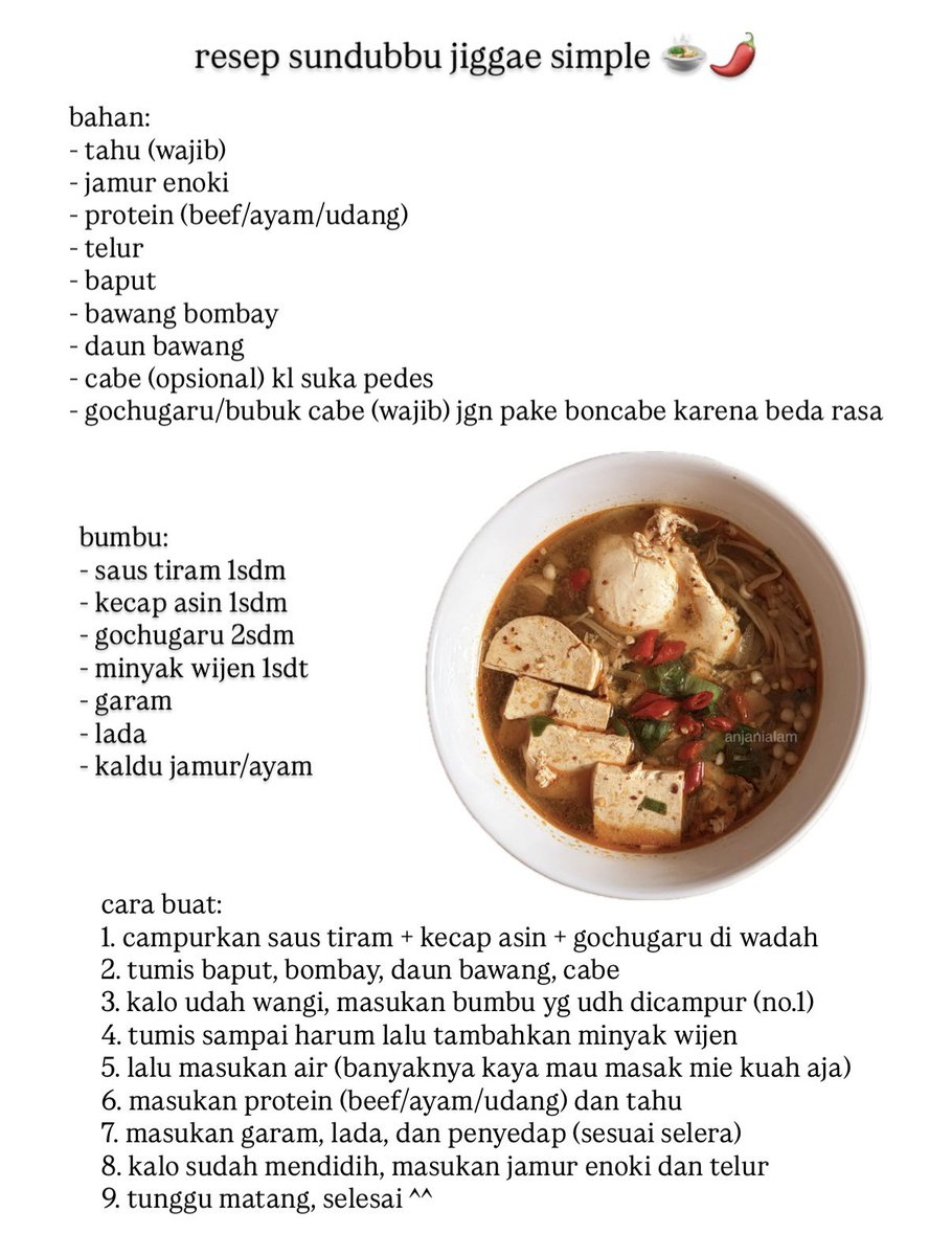 anjanialam's tweet photo. karena ada yang nanya (1 orang) resep sundubbu jiggae, aku buat yaa tapi versi simple. happy recook ^__^ https://t.co/VxZfuiwkYy