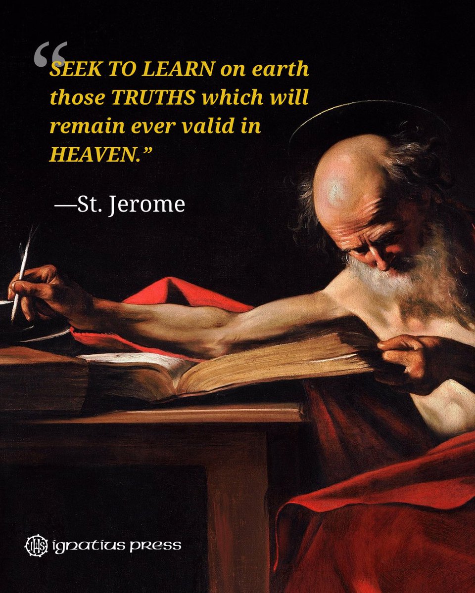 IgnatiusPress's tweet photo. ✍️Happy Feast of St. Jerome, the Church Father of the 4th c. who translated the majority of the Bible into Latin. Pope Benedict XVI says that as St. Jerome did, “every Christian should live in contact and in personal dialogue with the Word of God given to us in Sacred Scripture.” https://t.co/TQBPec2V5i