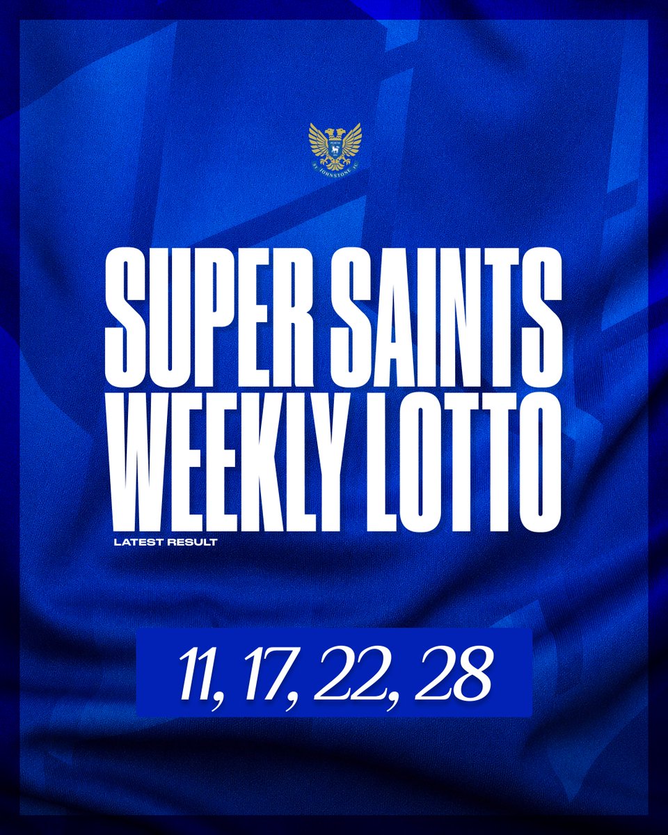 StJohnstone's tweet photo. This week’s Super Saints Weekly Lotto draw was made at the Almondbank Service Station and the numbers picked out were: 11, 17, 22 and 28.

There was no winner. Next week’s jackpot rises to £8,000 💰

#SJFC https://t.co/eJtwprLYbw