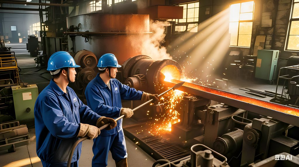 IndyraPrasanty1's tweet photo. In the柏肝坎至steel factory, workers ensure safety at all times, with every step from production to delivery being precise.， https://t.co/BZD5mJmlOx