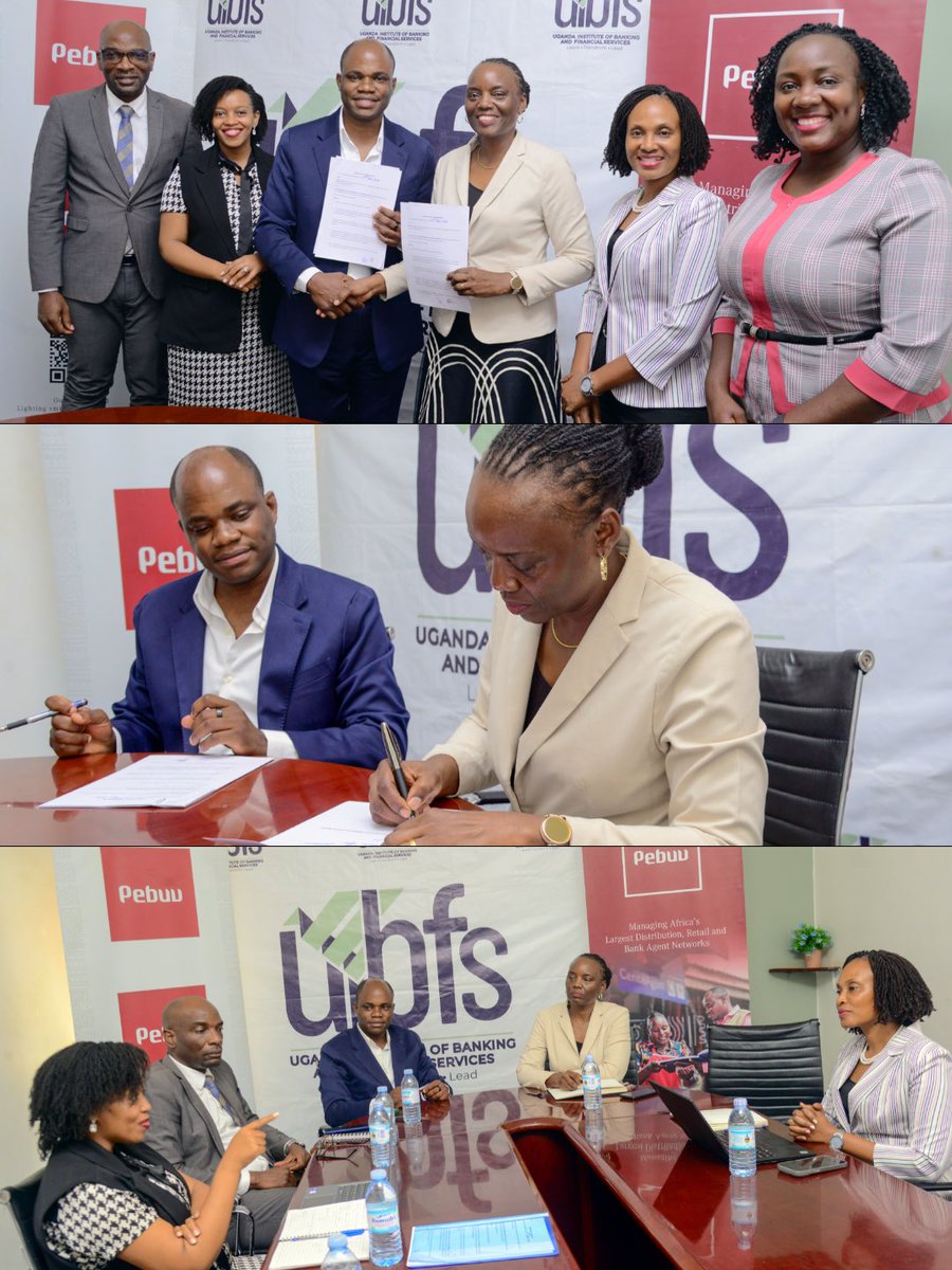 ibfsUg's tweet photo. A new milestone for financial inclusion in Uganda.

The Uganda Institute of Banking & Financial Services (UIBFS) has partnered with Pebuu Africa to develop and manage an e-learning platform designed to reach more than 330,000 mobile money and bank agents across Uganda.

The platform will equip agents with practical knowledge and skills in financial literacy, regulatory compliance, consumer protection, fraud prevention, digital security and responsible customer service.

The partnership was formalised by Mrs. Goretti Masadde, Chief Executive Officer, UIBFS, alongside the Pebuu Africa team, marking an important step towards strengthening the capacity of financial services agents and supporting a more secure, inclusive and responsible financial ecosystem.

We look forward to the impact of this partnership in advancing financial literacy and professional development across Uganda.

#UIBFS #FinancialInclusion  #Fintech