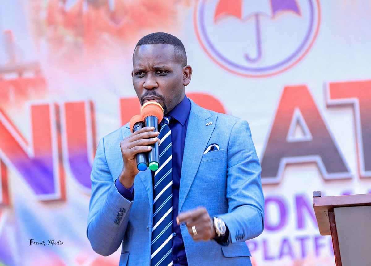 NUP_Ug's tweet photo. “It is our right to oppose and have an alternative view….True freedom fighters are always okay with dissent. We must vehemently object to this (tendency of instilling fear),” part of the key highlights of the LoP @JoelSsenyonyi message at today’s press address in Makerere Kavule
#FreeUgandaNow
