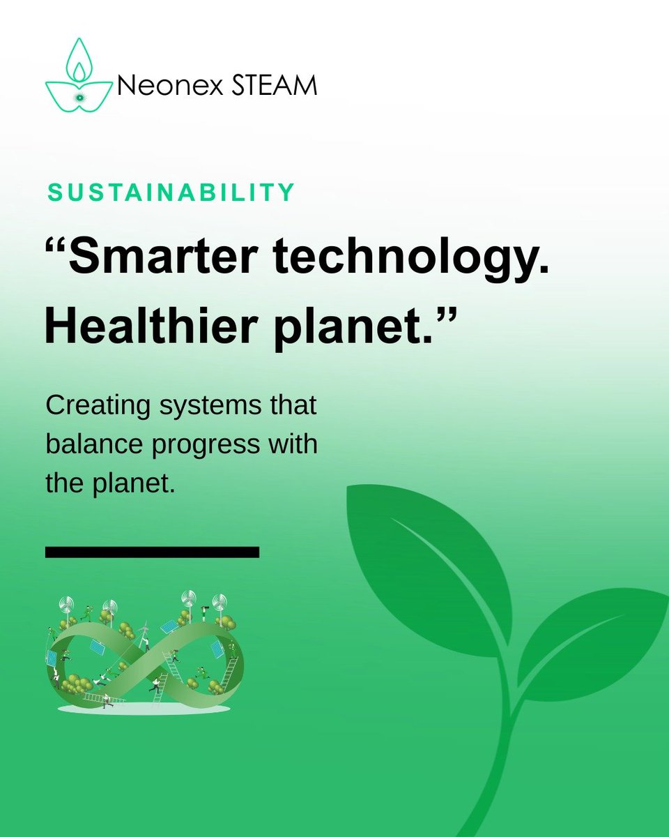 NeonexSTEAM_'s tweet photo. 🌱 At Neonex STEAM, we innovate with purpose — building smarter technology for a healthier, more sustainable planet. 🌍

#NeonexSTEAM #Sustainability #Innovation #industry4 #Greentech #ViksitBharat 🇮🇳 https://t.co/mnoaIlaMqC