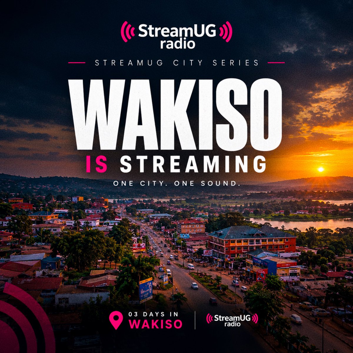 StreamUGRadio's tweet photo. WAKISO, WE’RE STREAMING! 🔥📻
The StreamUG City Series is coming your way. One city. One sound. One Stream. 💜🎶
https://t.co/DzbEcteyVd
#StreamUG #Wakiso #WakisoIsStreaming #YourLifeYourMusic https://t.co/mqYkDFsaQ0