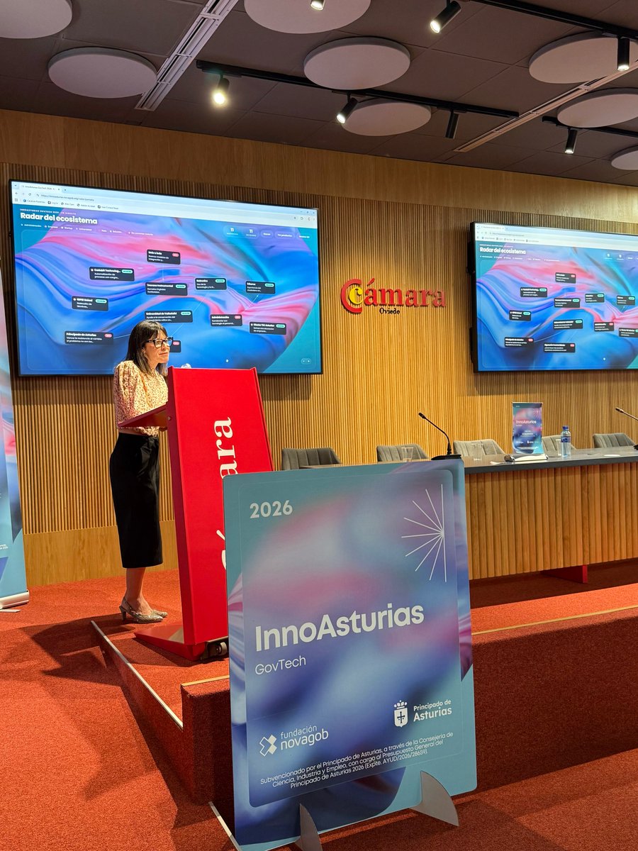 novagob's tweet photo. 📡 Toca el Radar del ecosistema en #InnoAsturias GovTech 2026.

Administración, empresas, startups y universidad: cuatro bloques para buscar los huecos. Quién puede resolver qué, y con quién todavía no ha hablado 👇

✨ Ángela Medrano — @kaneboo

#GovTech https://t.co/wdg5OPVdXI