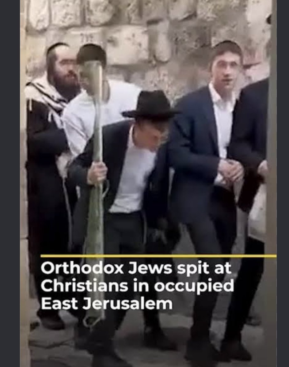001vinast's tweet photo. @Asher586633 @amit_biton81661 Jews spat on Christians 
🇮🇱🗣️💦✝️ https://t.co/fHgJpz1BCg