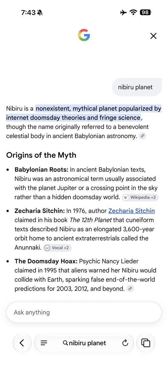 DJGeek1983's tweet photo. @ZTFGuide @wngrog Nobody the nonexistent mystical planet? Let me guess Godzilla and Mothra are gonna come up from the hollow earth too next https://t.co/bvpmzsrful