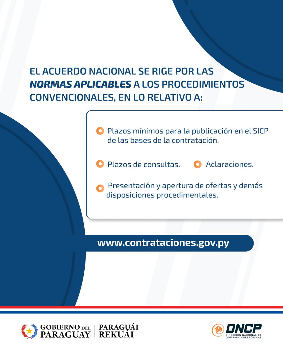 dncp_py's tweet photo. ➡️El Acuerdo Nacional es un procedimiento que permite a las instituciones contar con múltiples proveedores del mismo producto o servicio, según condiciones ya establecidas. 

¡Conociendo las compras del Estado! https://t.co/NvuruL4JSs