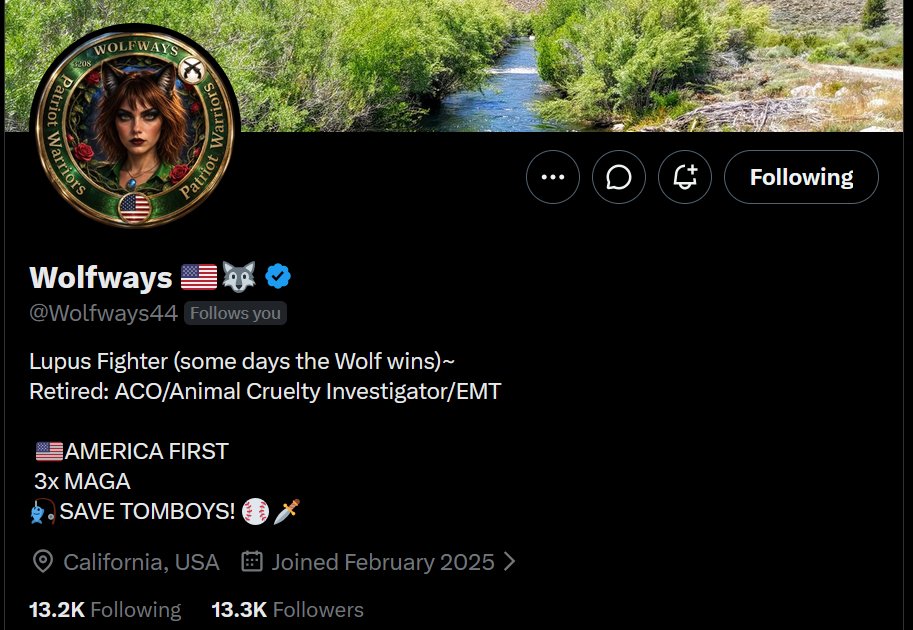 ImWickedJess's tweet photo. Good morning, friends! 🫶🏼
Have you met my girl WolfWays? She despises bullies as much as I do. She doesn't have nearly as many followers as she should. She's an amazing, kind friend. If you love having awesome friends, you'll love her.
Check out her ratio. 🤌🏼
Have the best day. Be awesome!
~💙💜~

@Wolfways44