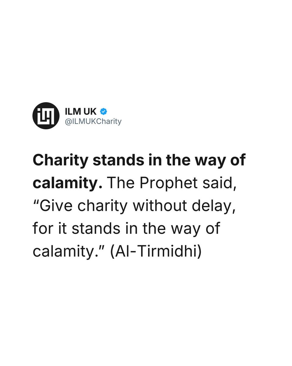 ilmukcharity's tweet photo. Most people wait until they can give a big amount. That day rarely comes.

The Prophet, peace be upon him, told us to take on only what we can sustain, because the best deeds are the ones done regularly even if they are few (Musnad Ahmad 8600, Sunan Ibn Majah 4240). Aishah narrat https://t.co/VgxwdNxzGU