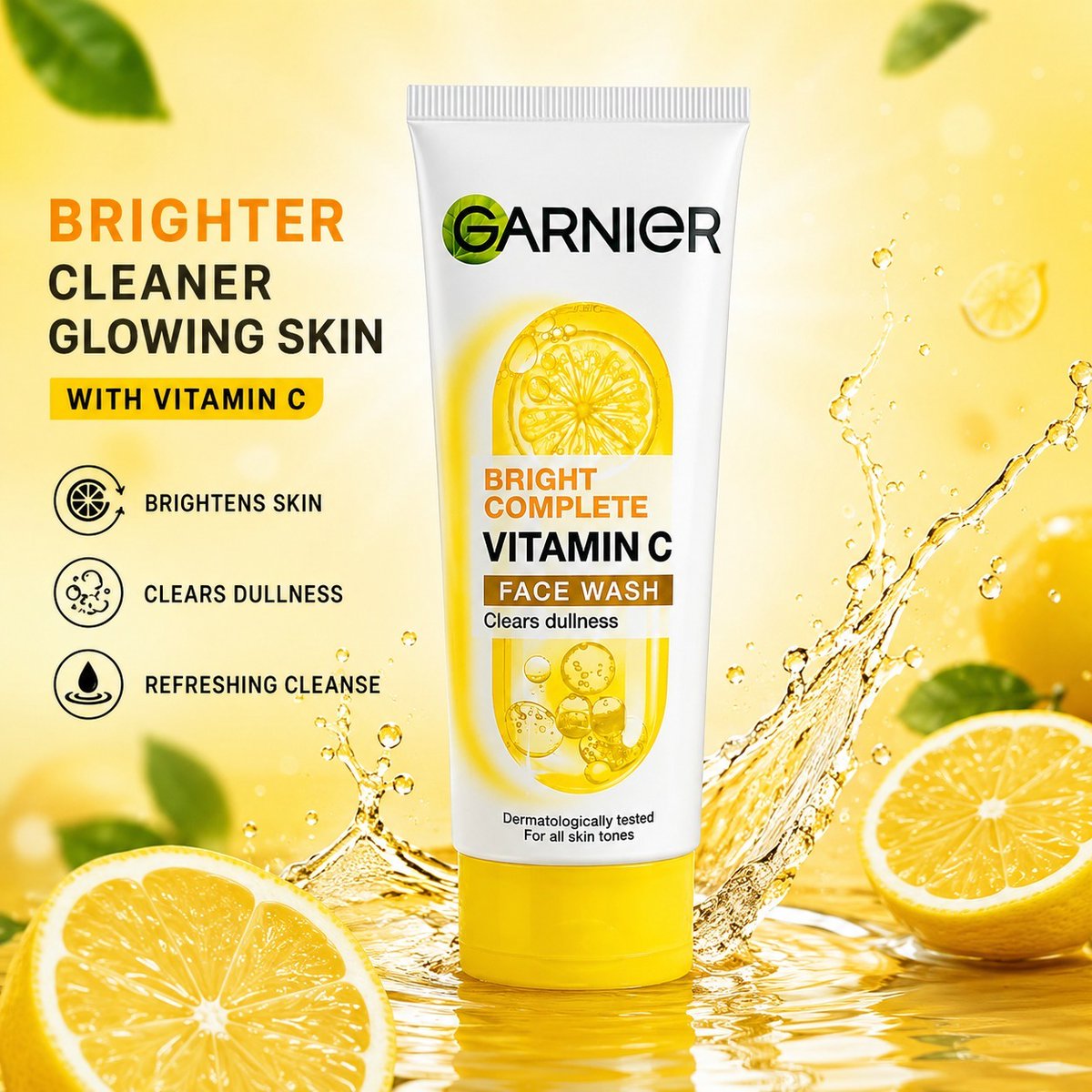 AftonBruen's tweet photo. Garnier Bright Complete Vitamin C Face Wash gives your skin a fresh, clean and radiant look. Enriched with Vitamin C, it removes impurities and dullness, leaving skin refreshed. Suitable for all skin tones and perfect for daily skincare. Order now! https://t.co/l8uSviG2xu