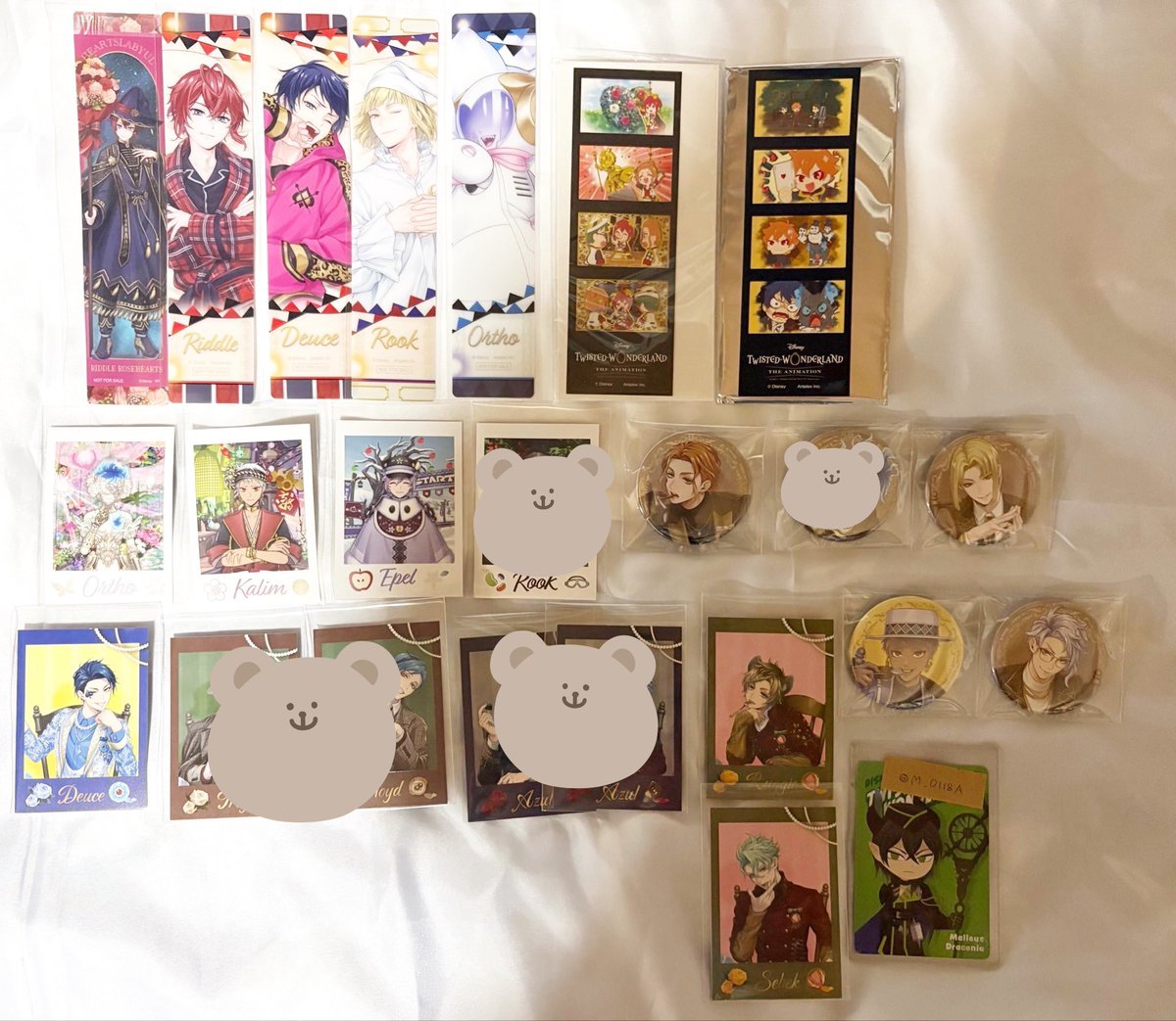 M_O118A's tweet photo. 【交換】ツイステ ボンボニ  ツイステ展 缶バッジ 栞 しおり 特典 ランダムカード 四コマステッカー

譲▶︎画像
求▶︎同種マレウス、異種マレウス

定価+送料でお譲り可です(まとめて希望) https://t.co/viI6YLdnXA