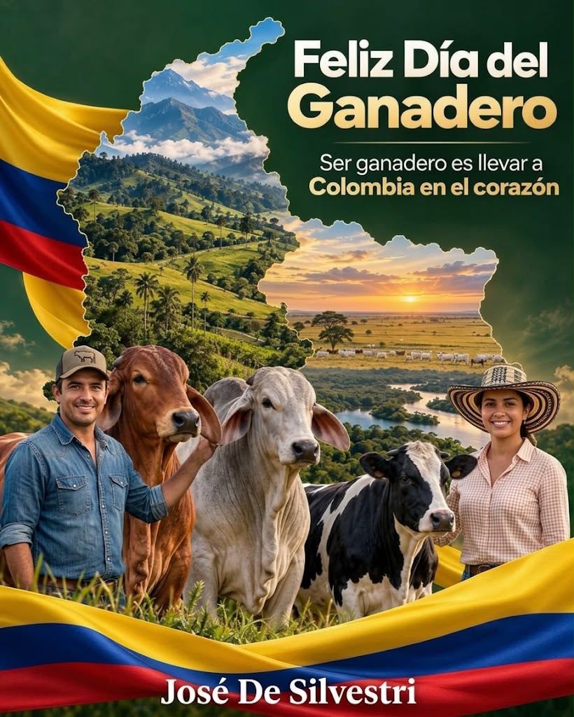 DeSilvestriJG's tweet photo. 🌄 Cada finca cuenta. Cada ganadero aporta. 🐂🇨🇴

Desde la Dirección Técnica de FEDEGÁN-FNG celebramos a todos los ganaderos que generan empleo y construyen país.

¡Feliz Día del Ganadero Colombiano! 🐄
#OrgullosamenteGanaderos https://t.co/ihrIIBzKb8