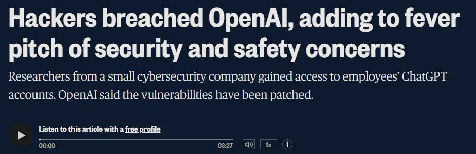 HashtagSecure's tweet photo. Three researchers using @claudeai chained a bug in Discourse with a flaw in how @OpenAI's login system. 

Less than 72 hours later, they were in OpenAI employees' @ChatGPT accounts.

A good reminder that securing the model is only one part of securing an AI company. https://t.co/2sJjdKPA73