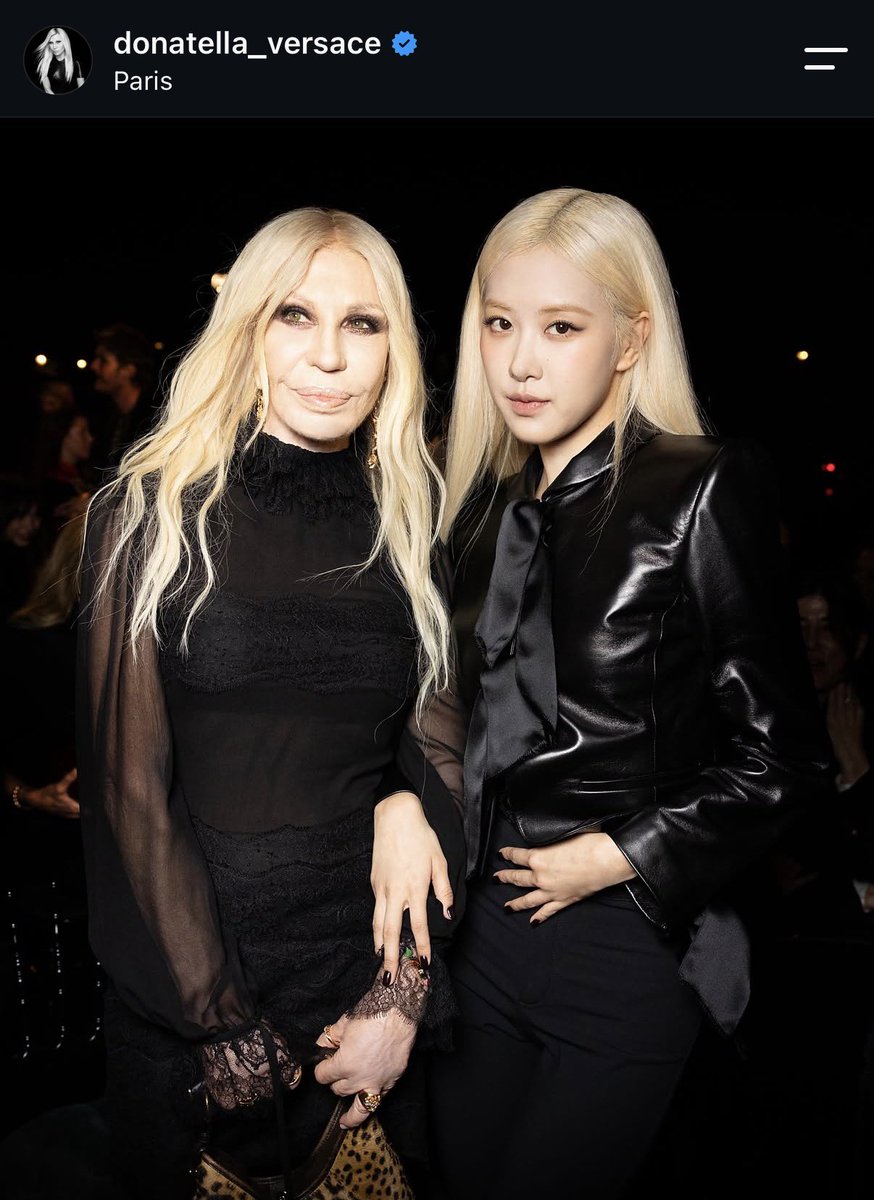 urnumberones's tweet photo. Donatella Versace posted photo of herself with #ROSÉ on her Instagram (she is creative director and one of the most iconic figures behind Versace) https://t.co/hEpjshupqZ