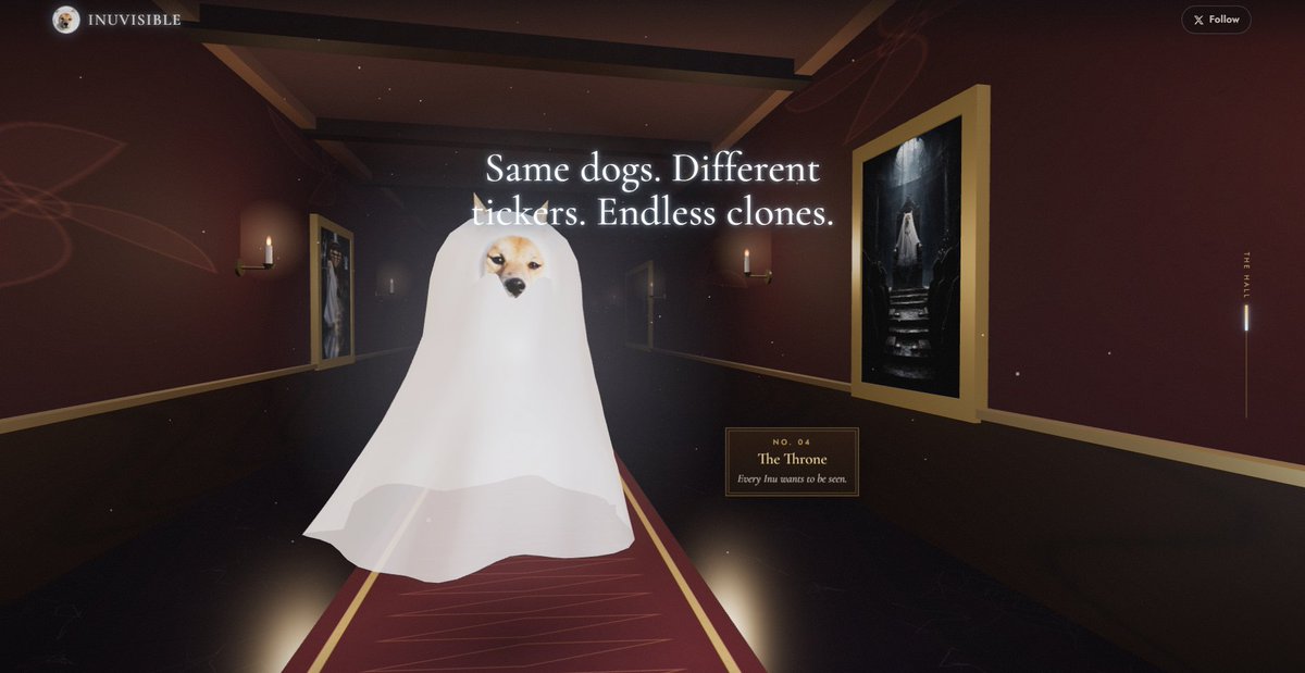 InuvisiblePF's tweet photo. I might’ve just cooked the most unhinged fucking narrative in the trenches.

INUs are running. Animals are flying into the millions. Halloween is coming. And our dog? He forgot to fucking render.

Meet INUVISIBLE INU. All the INU energy, none of the visibility.

I built a website loaded with memes and lore because even an invisible dog deserves somewhere to haunt.

https://t.co/J5uBiKEVyM

The vamps can try. Screenshot him and steal what? Empty fucking space? That’s the whole joke.

Everyone’s fighting to be seen. We’re sending the one they can’t find.

$[TICKER] — you won’t see him coming.