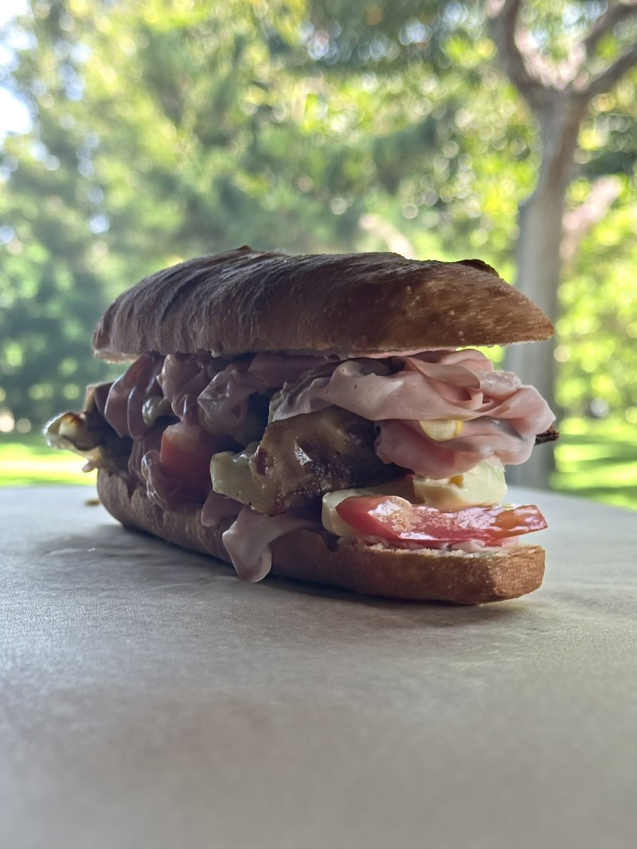 grande_bambu's tweet photo. 餃子パニーノ
Panino con ravioli cinese
(天使のチャバッタ モルタデッラ トマト カマンベール 餃子)
#氷見パニノテカ https://t.co/ZUvjdswLMT