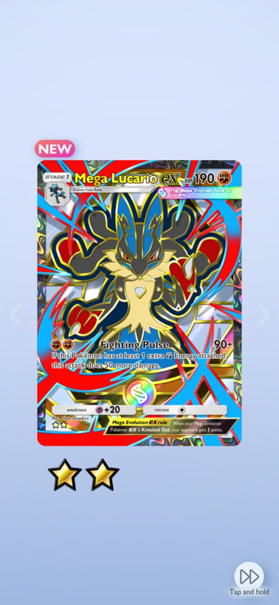 ChrisColli14858's tweet photo. My first special full art ex!!! I'm glad they brought this artstyle back and Mega Lucario ex looks phenomenal!!!! 😁😁😁 #PokemonTCG #PokemonTCGPocket https://t.co/ZdC8uj1qeU