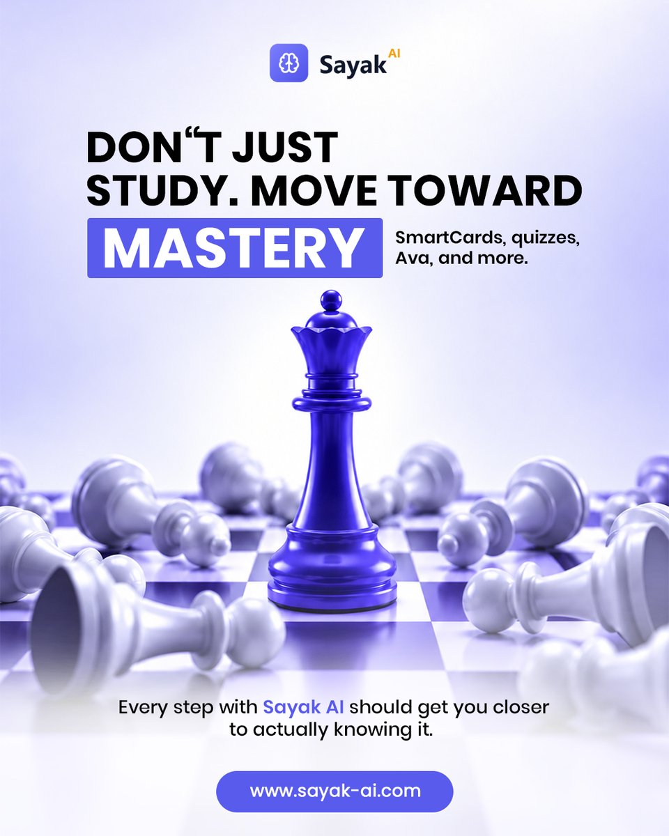SayakAIqo's tweet photo. Studying is the process. Mastery is the goal. 🧠♟️

Every time you read, practice, test yourself, or ask a question, you should be getting closer to actually knowing the material.

#StudySmarter #MasteryLearning #StudyTips #ExamPrep #SayakAI https://t.co/p1qoy0tATK